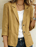 Spring/Summer Cotton Linen Jackets and Blazers_CWOCO00770