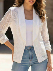 Elegant Jacket with Hollow-out Embroidery for Women_CWOCO00771