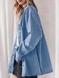 Retro oversized denim shirt for women