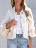 Casual and stylish waffle patchwork washed jacket_CWOCO00780