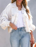 Casual and stylish waffle patchwork washed jacket