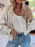 Casual and stylish waffle patchwork washed jacket_CWOCO00780