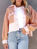 Casual and stylish waffle patchwork washed jacket_CWOCO00780