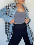 Casual and stylish plaid wool patchwork coat_CWOCO00782