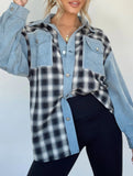 Casual and stylish plaid wool patchwork coat_CWOCO00782