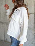 Short casual ribbed single-breasted coat for women_CWOCO00783
