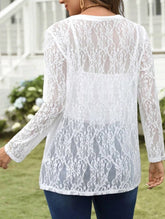 Fashionable Lace Cutout Patchwork Coat ??Lightweight Chinlon, S?“XXL