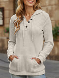Women's solid color long-sleeved hoodie sweater