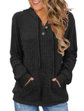 Women's solid color long-sleeved hoodie sweater