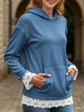 Casual hooded long-sleeved pullover sweatshirt