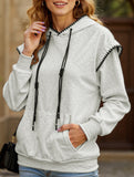 Versatile fake two-piece hooded sweatshirt