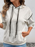 Versatile fake two-piece hooded sweatshirt