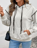 Versatile fake two-piece hooded sweatshirt