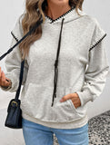 Versatile fake two-piece hooded sweatshirt