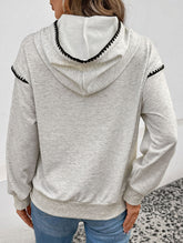 Versatile fake two-piece hooded sweatshirt