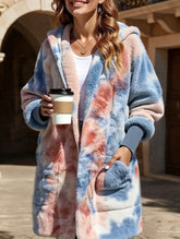 tie-dye cardigan hooded jacket