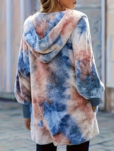 tie-dye cardigan hooded jacket