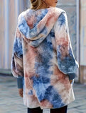 tie-dye cardigan hooded jacket