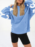 Fashionable thickened loose hooded sweatshirt