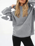 Fashionable thickened loose hooded sweatshirt