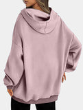 Oversized loose fleece hooded sweatshirt
