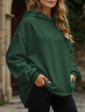 Oversized loose fleece hooded sweatshirt