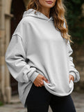 Oversized loose fleece hooded sweatshirt