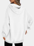 Oversized loose fleece hooded sweatshirt