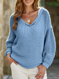 Thin loose sun-proof knitted hooded sweater