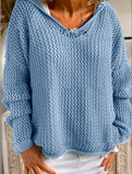 Thin loose sun-proof knitted hooded sweater