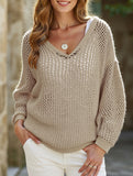 Thin loose sun-proof knitted hooded sweater
