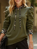 Hooded paneled long-sleeved hooded sweatshirt