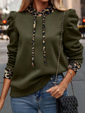 Hooded paneled long-sleeved hooded sweatshirt