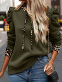 Hooded paneled long-sleeved hooded sweatshirt