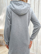 Striped patchwork hooded sweatshirt dress