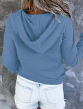 Loose casual hooded drawstring pocket sweatshirt