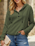 Loose casual hooded drawstring pocket sweatshirt