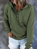 Loose casual hooded drawstring pocket sweatshirt