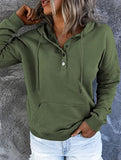 Loose casual hooded drawstring pocket sweatshirt