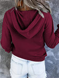Loose casual hooded drawstring pocket sweatshirt