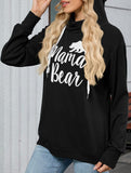 Loose long-sleeved printed hooded sweatshirt