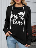 Loose long-sleeved printed hooded sweatshirt