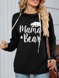 Loose long-sleeved printed hooded sweatshirt