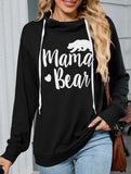Loose long-sleeved printed hooded sweatshirt