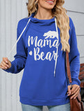 Loose long-sleeved printed hooded sweatshirt