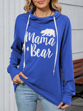 Loose long-sleeved printed hooded sweatshirt