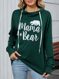 Loose long-sleeved printed hooded sweatshirt