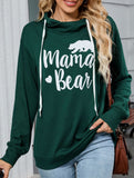 Loose long-sleeved printed hooded sweatshirt