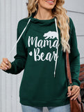 Loose long-sleeved printed hooded sweatshirt