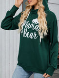 Loose long-sleeved printed hooded sweatshirt